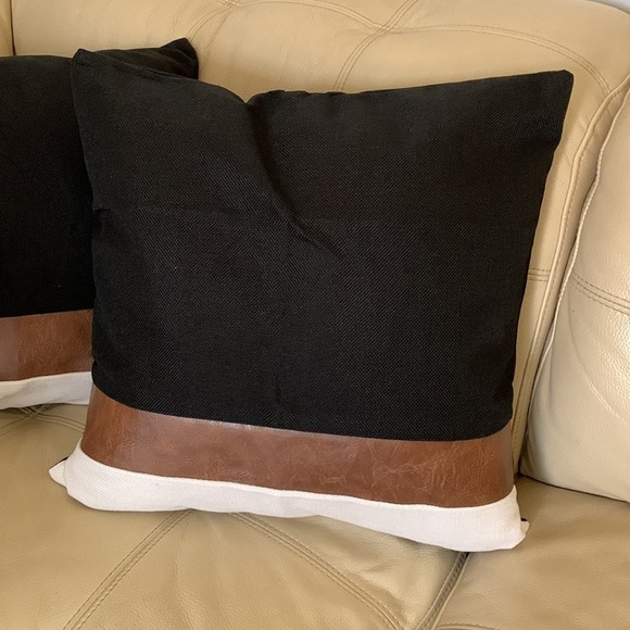 Throw Pillow Covers 18 x 18 Inch Pillow Covers Hidden Zip Faux‎ Leather modern - Picture 3 of 5